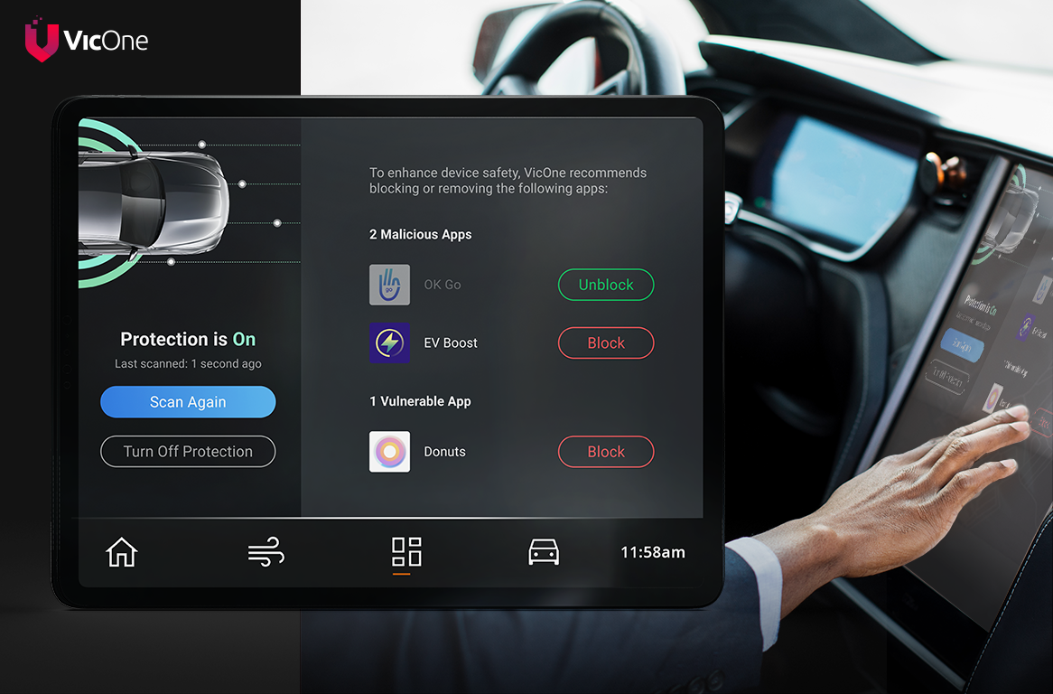 【圖說】VicOne 智慧座艙資安方案針對汽車製造商(OEMs)需求，為越來越多使用手機操作聯網汽車和電動車的用戶提供安心的駕駛體驗。.png
