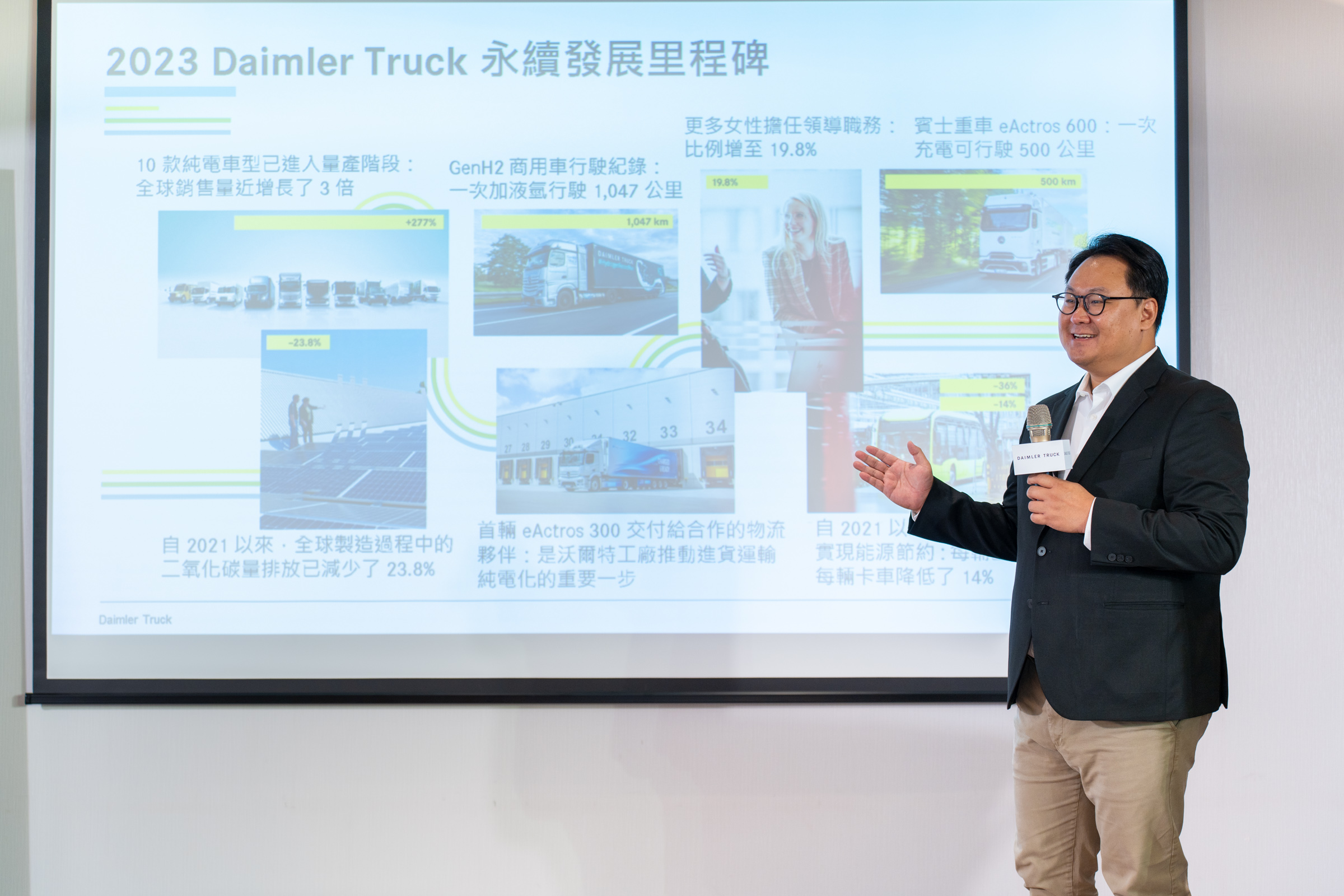 【圖3】台灣戴姆勒亞洲商車執行長-朴正祐公布Daimler Truck 集團2023年永續發展里程碑，帶領全球運輸產業邁向新未來.jpg
