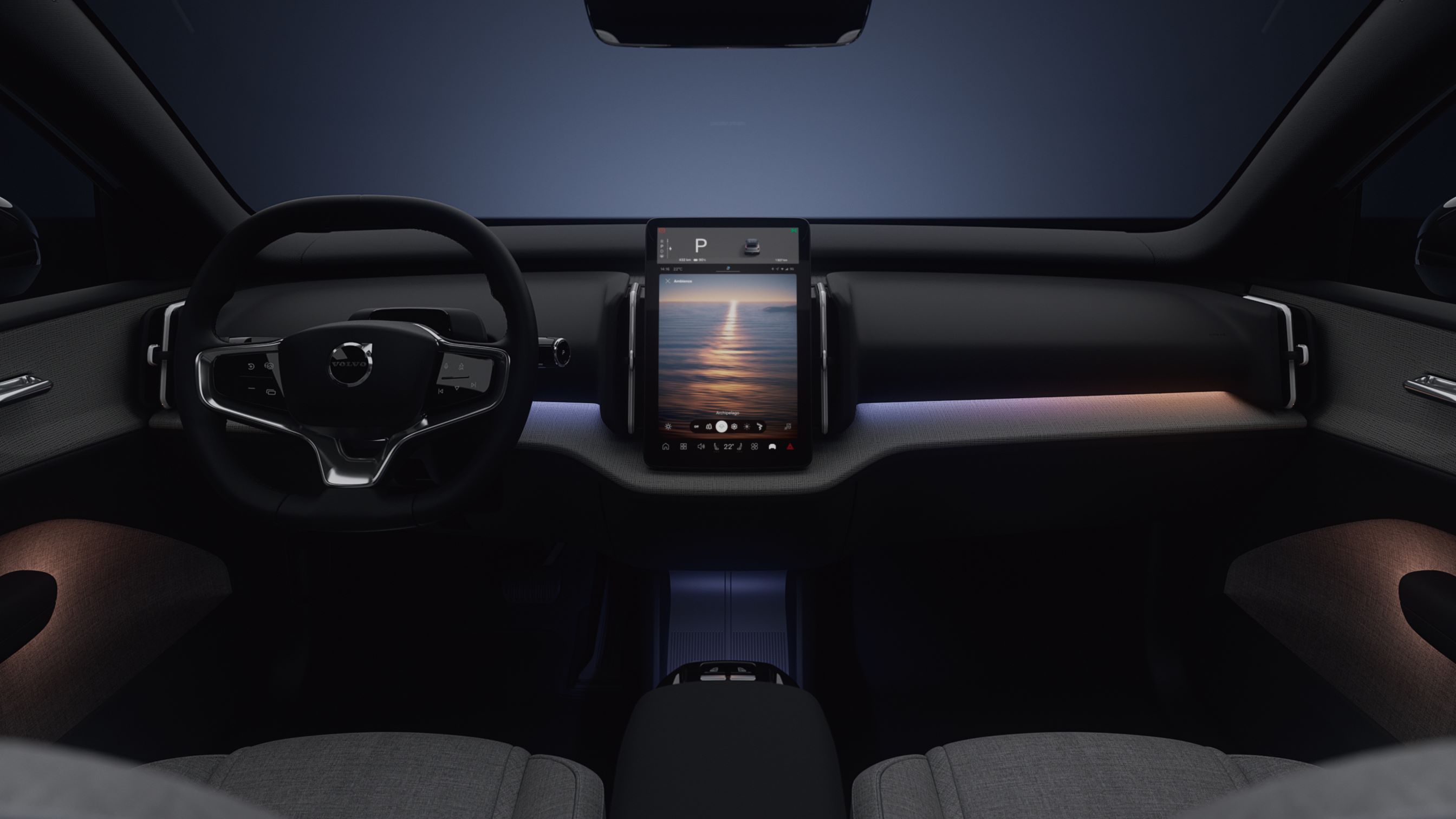 VOLVO EX30座艙具有12.3吋中央螢幕，內建Google影音系統 ，Harman Kardon頂級音響系統。.jpg
