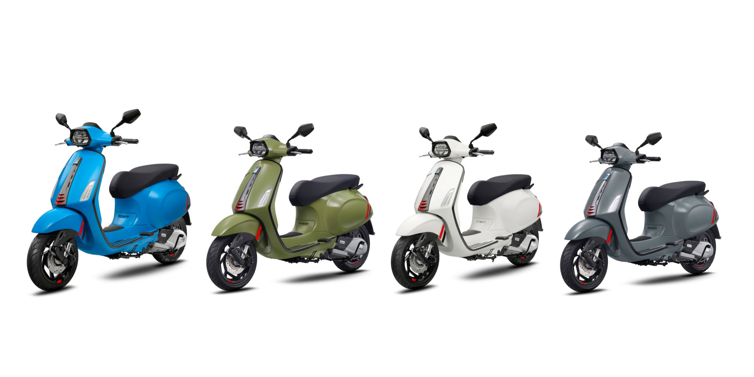 Vespa Sprint S 150 (由左至右)前蔚藍、墨綠灰、雪地白、勁石灰.jpg